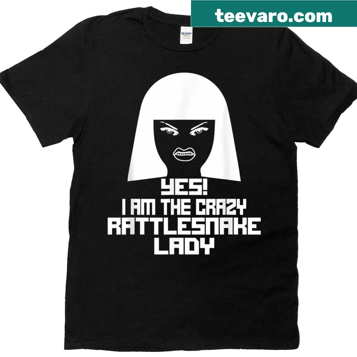 Funny T-shirt with 'Yes I Am The Crazy Rattlesnake Lady' phrase — on a men's t-shirt
