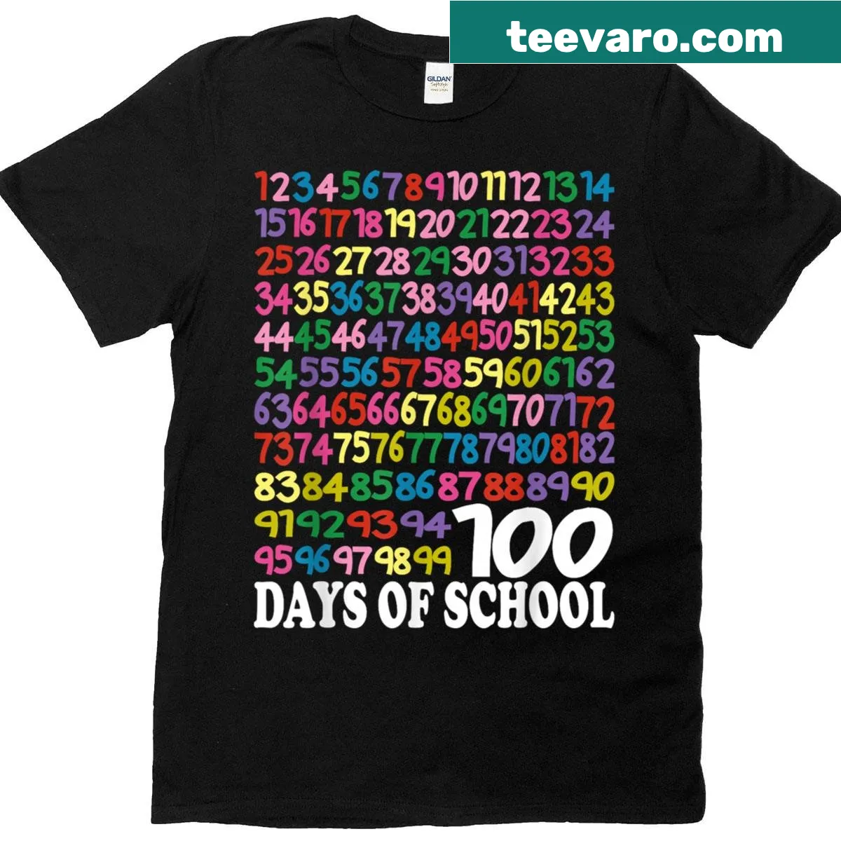 Fun typography celebrating 100 days of school for teachers' t-shirt — on a men's t-shirt
