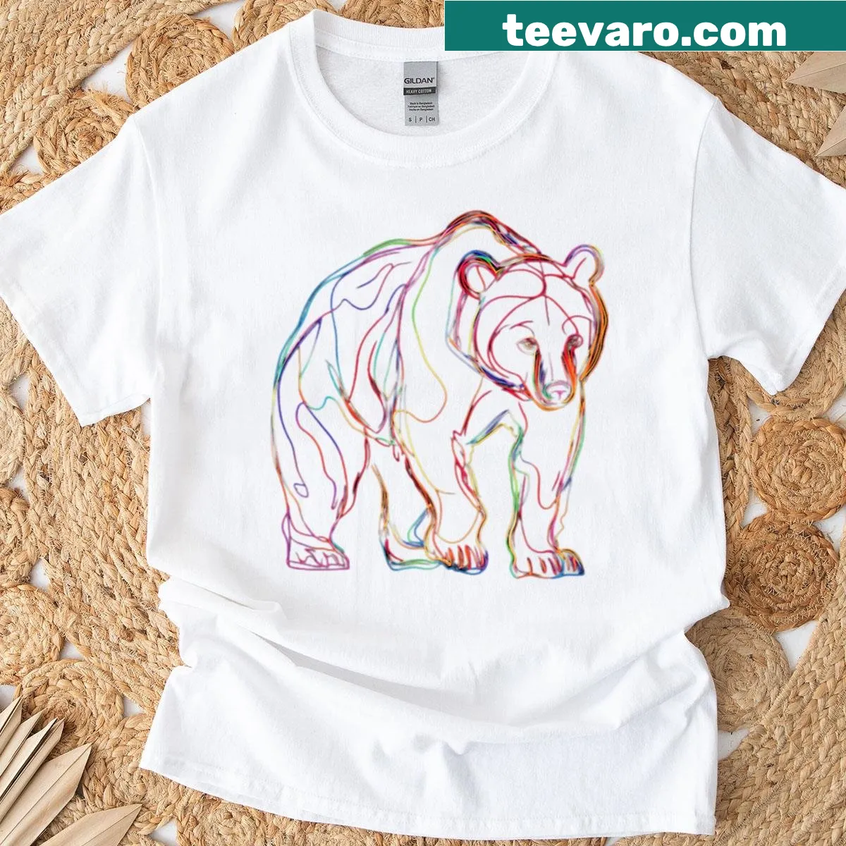 Adorable bear T-shirt with cute illustration for kids. — on a men's t-shirt