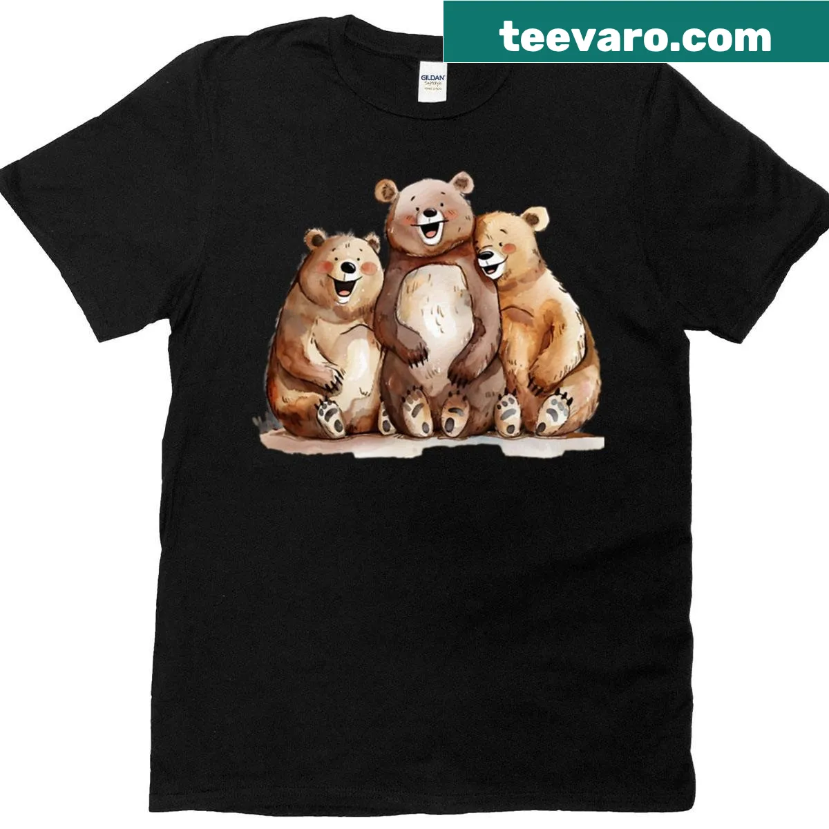 Adorable bear family graphic on a cute T-shirt — on a men's t-shirt