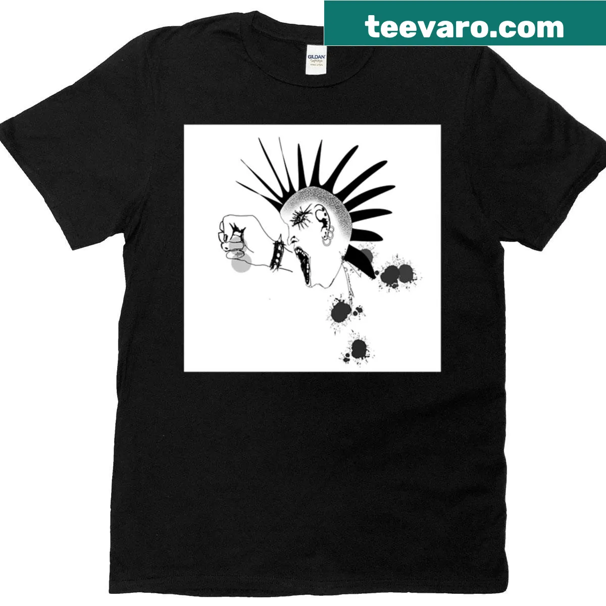 Angry Punk Girl illustration on a T-shirt by Iservalan — on a men's t-shirt