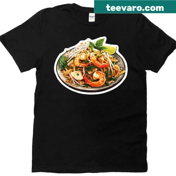 T-shirt celebrating authentic Pad Thai with a food graphic