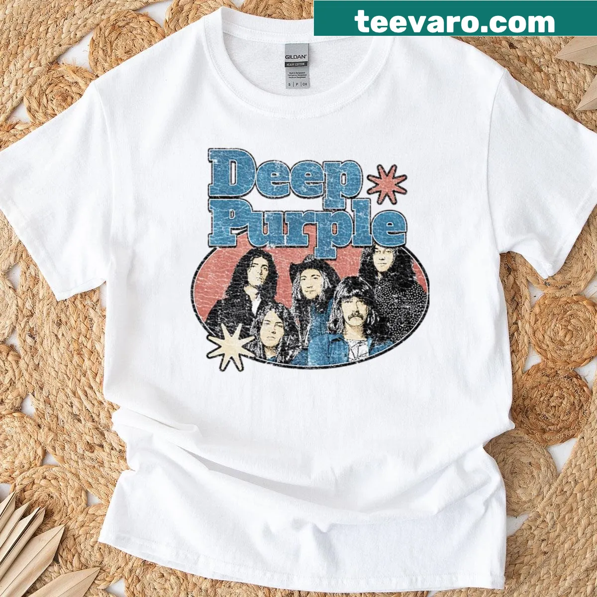 Vintage punk rock music lyrics graphic t-shirt — on a men's t-shirt