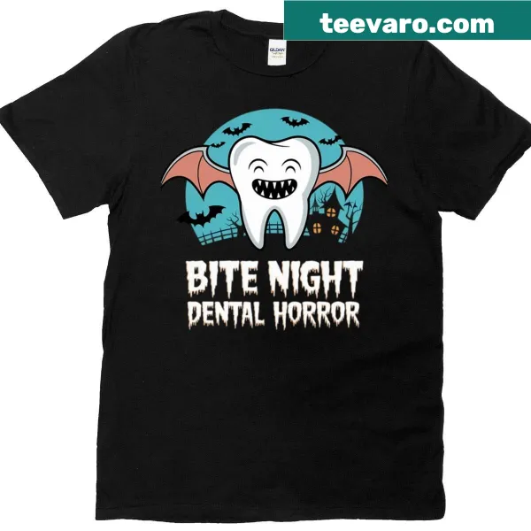 Oversized T-shirt featuring a dental horror graphic