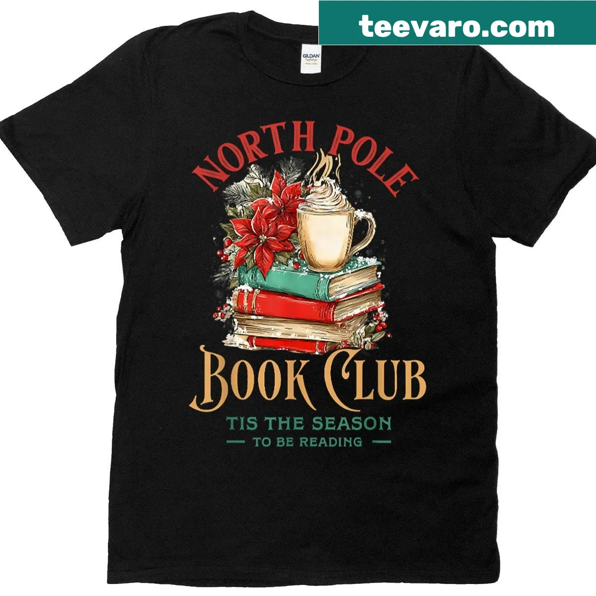 Typography t-shirt celebrating book lovers with a clever design — on a men's t-shirt