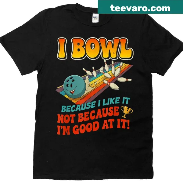 Funny bowling graphic t-shirt with humorous text
