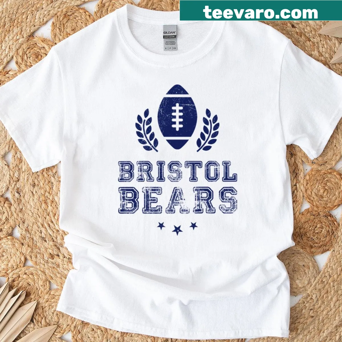 Rugby ball design for Bristol Bears T-shirt — on a men's t-shirt