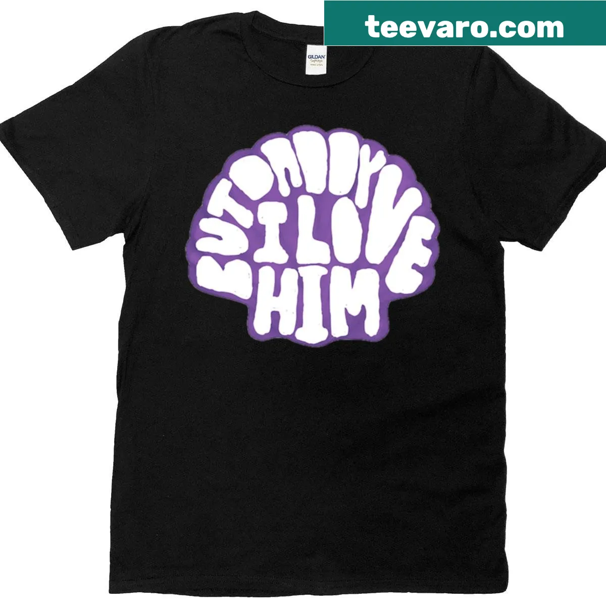 Shell graphic with text from Little Mermaid for kids t-shirt — on a men's t-shirt
