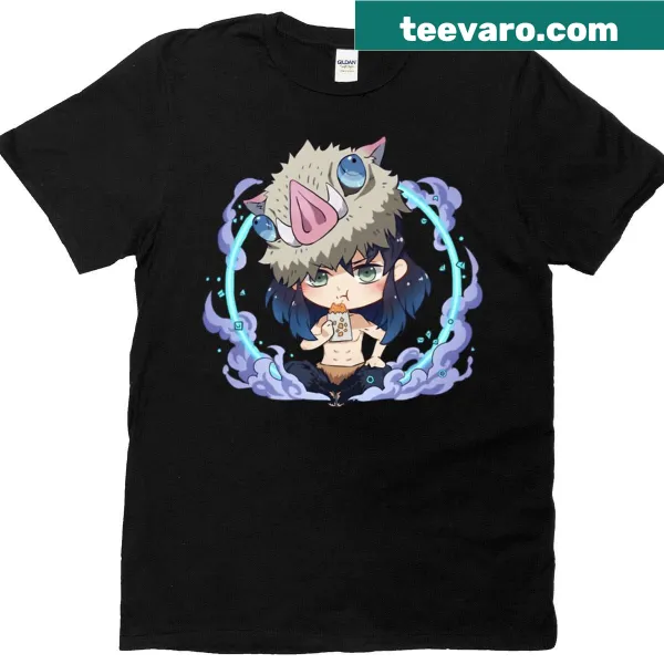 Chibi style wild boy graphic on playful children's t-shirt