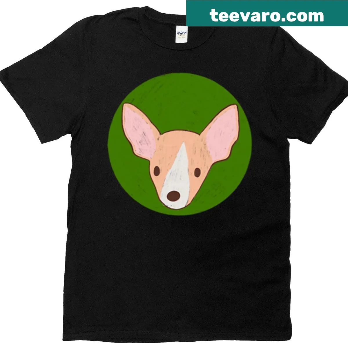 Stylized Chihuahua illustration on a t-shirt — on a men's t-shirt