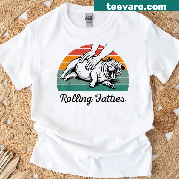 Funny vintage Bulldog T-shirt featuring a chubby dog illustration