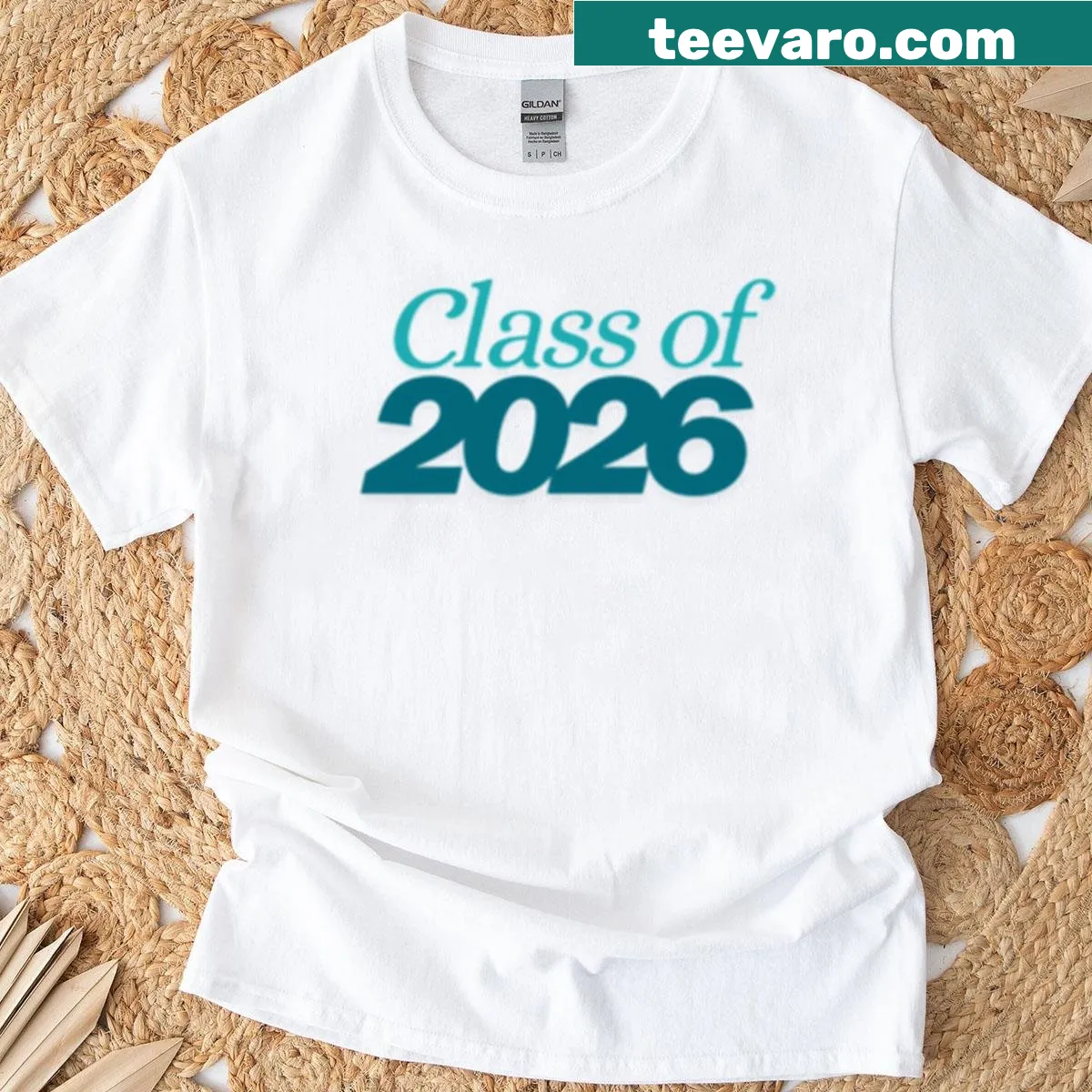 Graduation T-shirt for the Class of 2026 featuring bold year design — on a men's t-shirt
