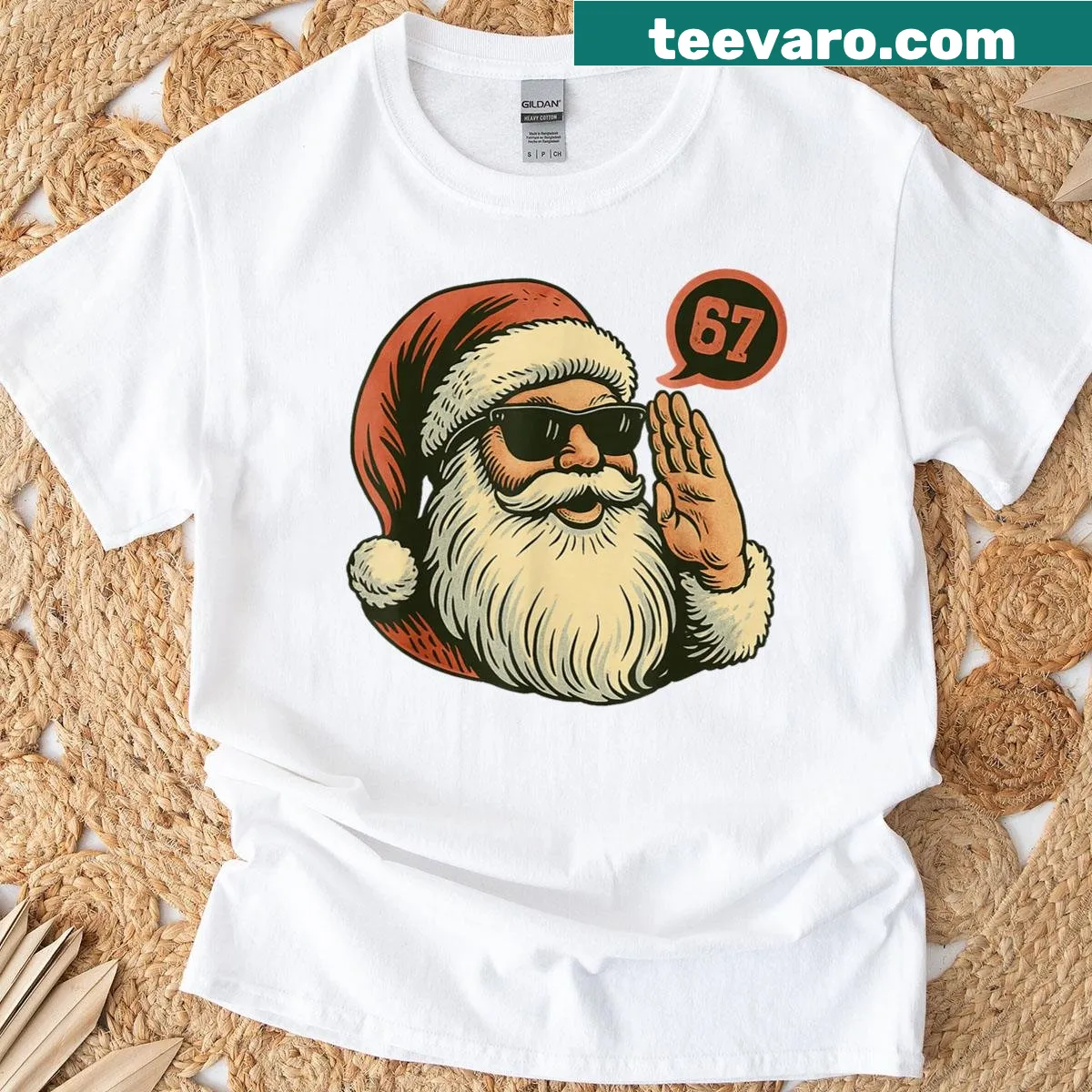 Festive T-shirt featuring Santa Claus design for boys — on a men's t-shirt