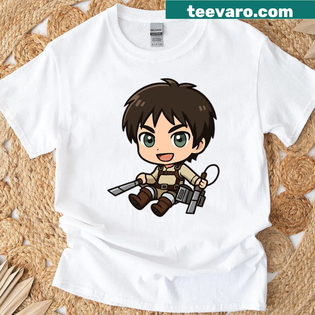 Chibi Colossal Titan graphic T-shirt for kids — on a men's t-shirt