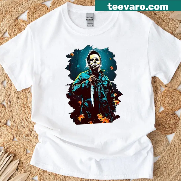 Horror-themed T-shirt featuring Michael Myers graphic