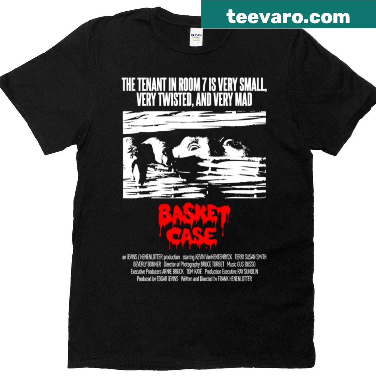 T-shirt featuring humorous quotes and imagery from cult horror films. — on a men's t-shirt