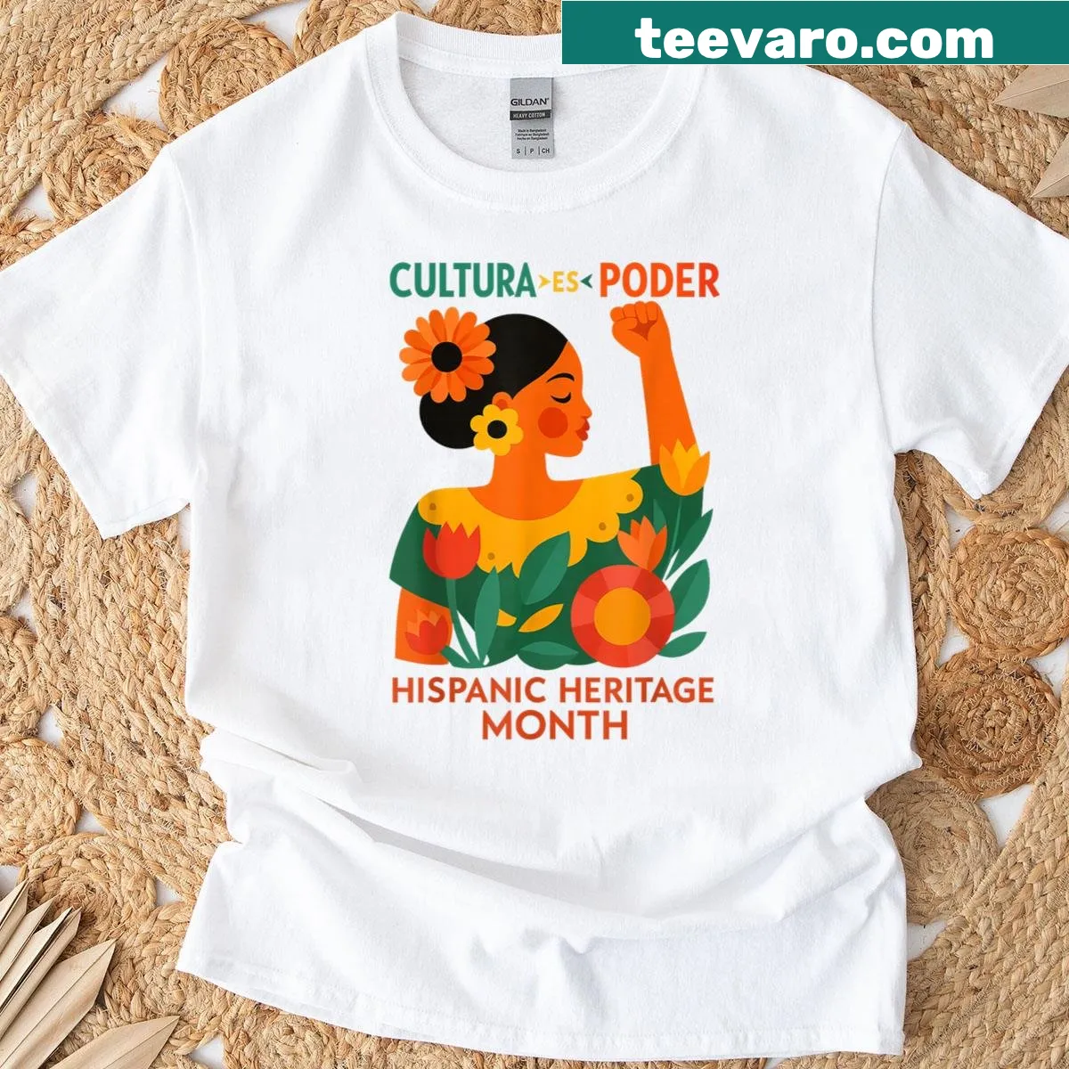 Graphic T-shirt celebrating Hispanic Heritage Month — on a men's t-shirt