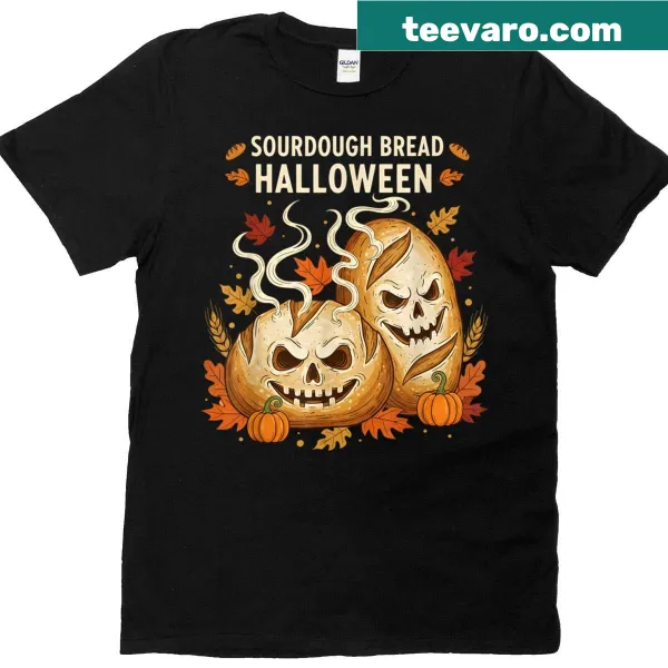 Adorable ghost with sourdough bread illustration for Halloween