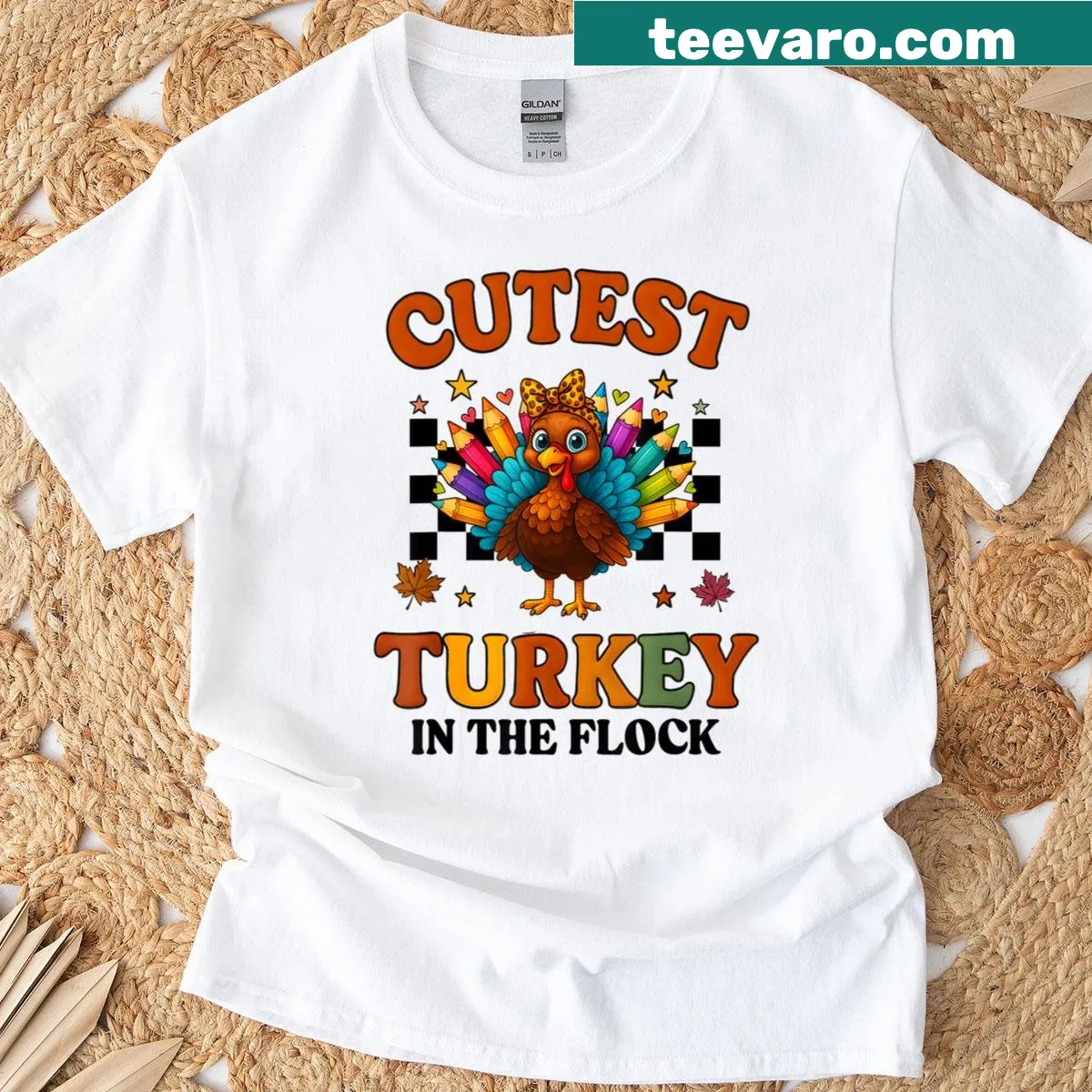 Cute turkey illustrations for kids' Thanksgiving T-shirt — on a men's t-shirt