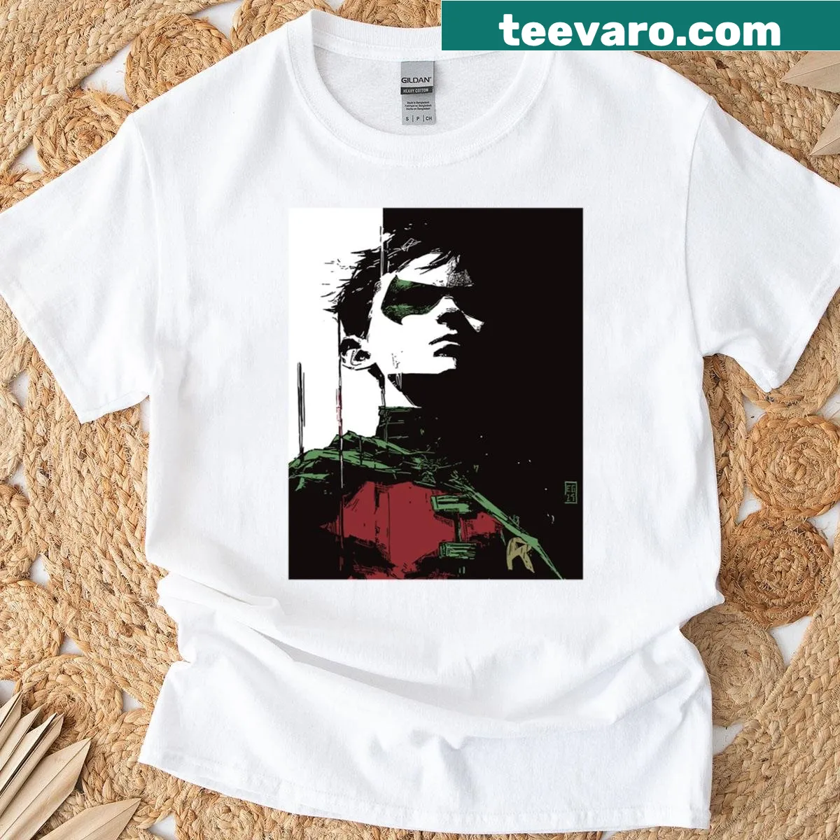 Design of Damian Wayne character on T-shirt — on a men's t-shirt