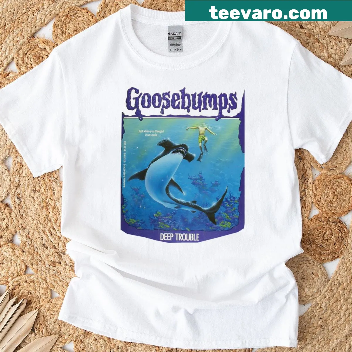 Funny underwater graphic T-shirt — on a men's t-shirt