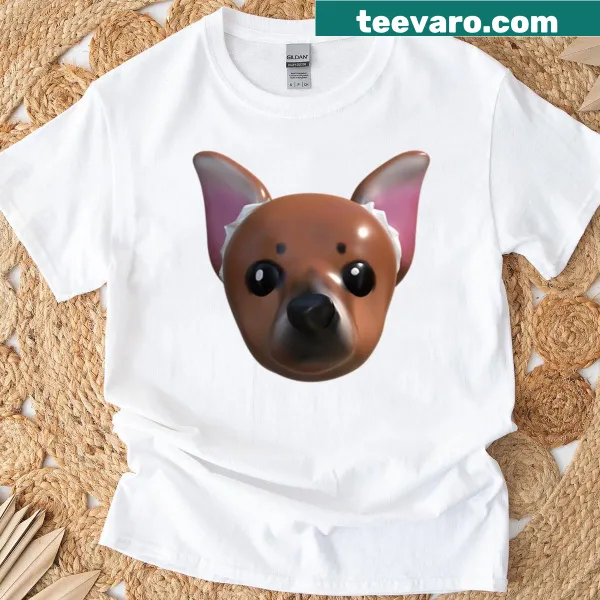 3D icon of a dog graphic on T-shirt