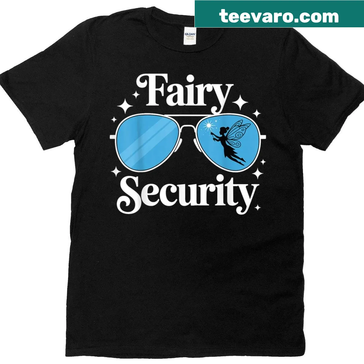 T-shirt depicting a Fairy Security theme for family events — on a men's t-shirt