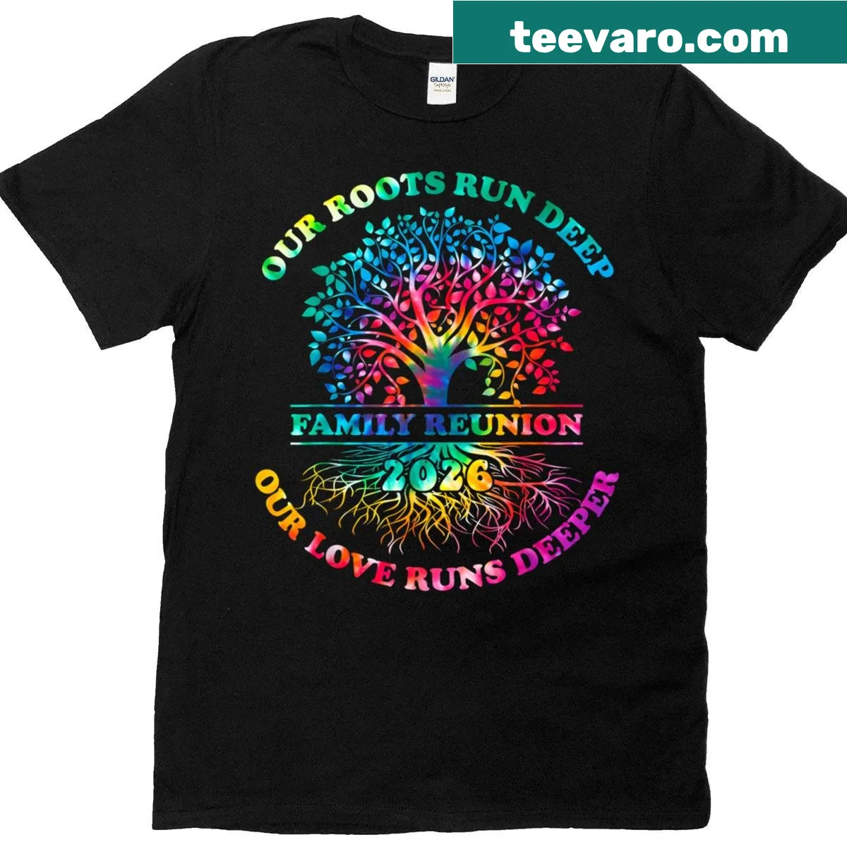 Typography T-shirt celebrating family roots and love — on a men's t-shirt