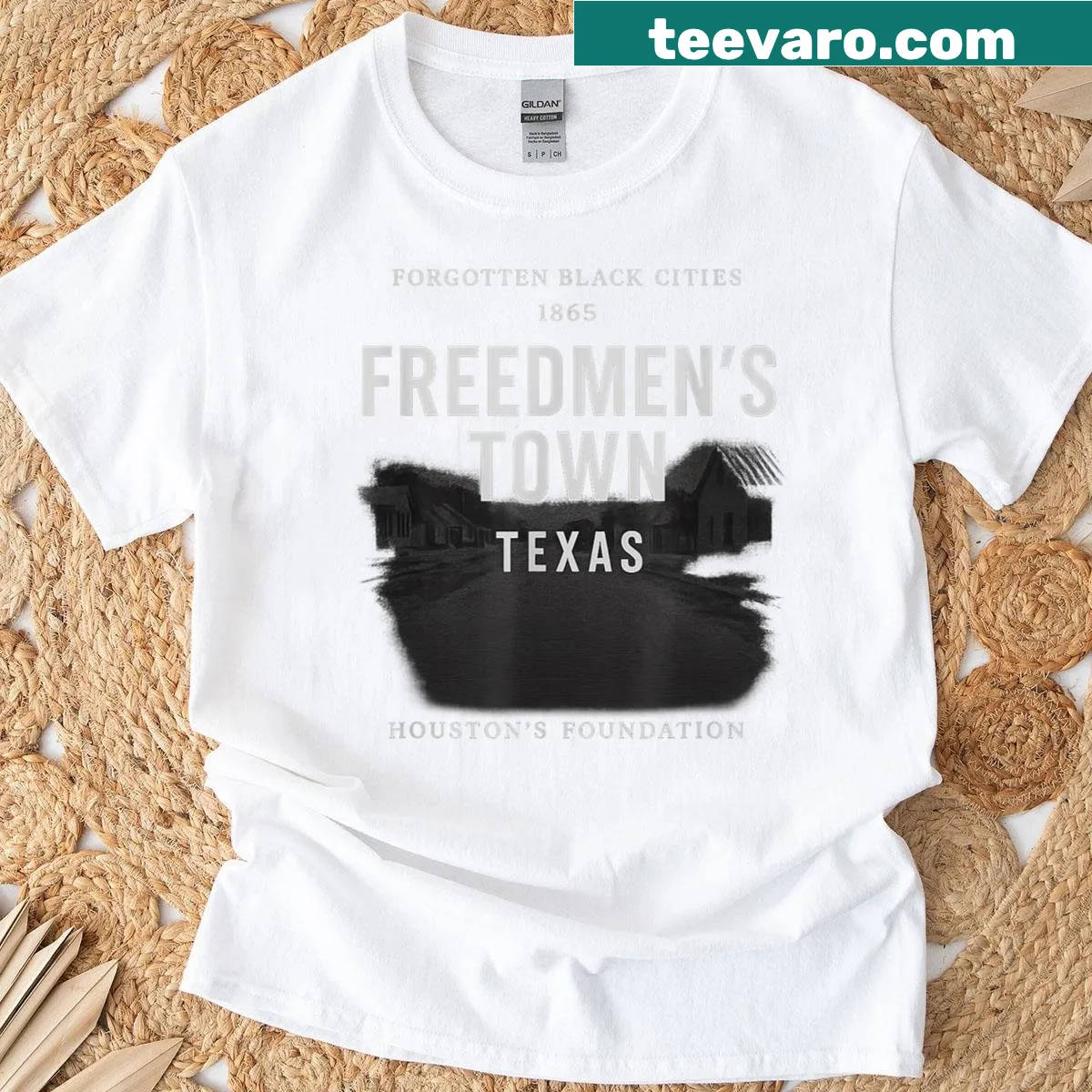 Tribute graphic to forgotten black cities — on a men's t-shirt