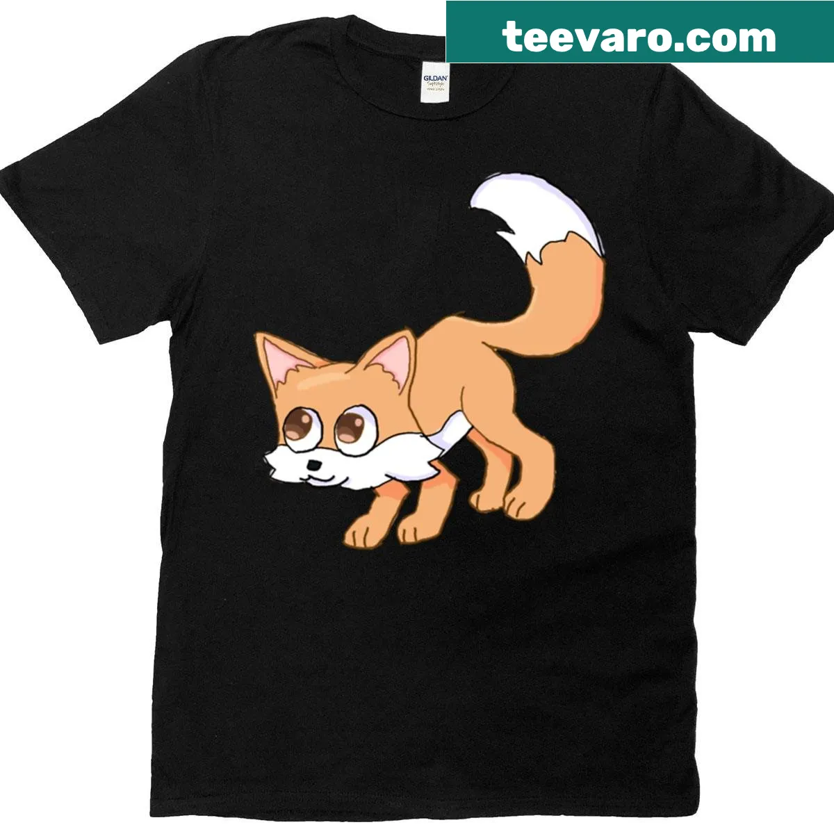 Illustration of a friendly fox on a T-shirt — on a men's t-shirt