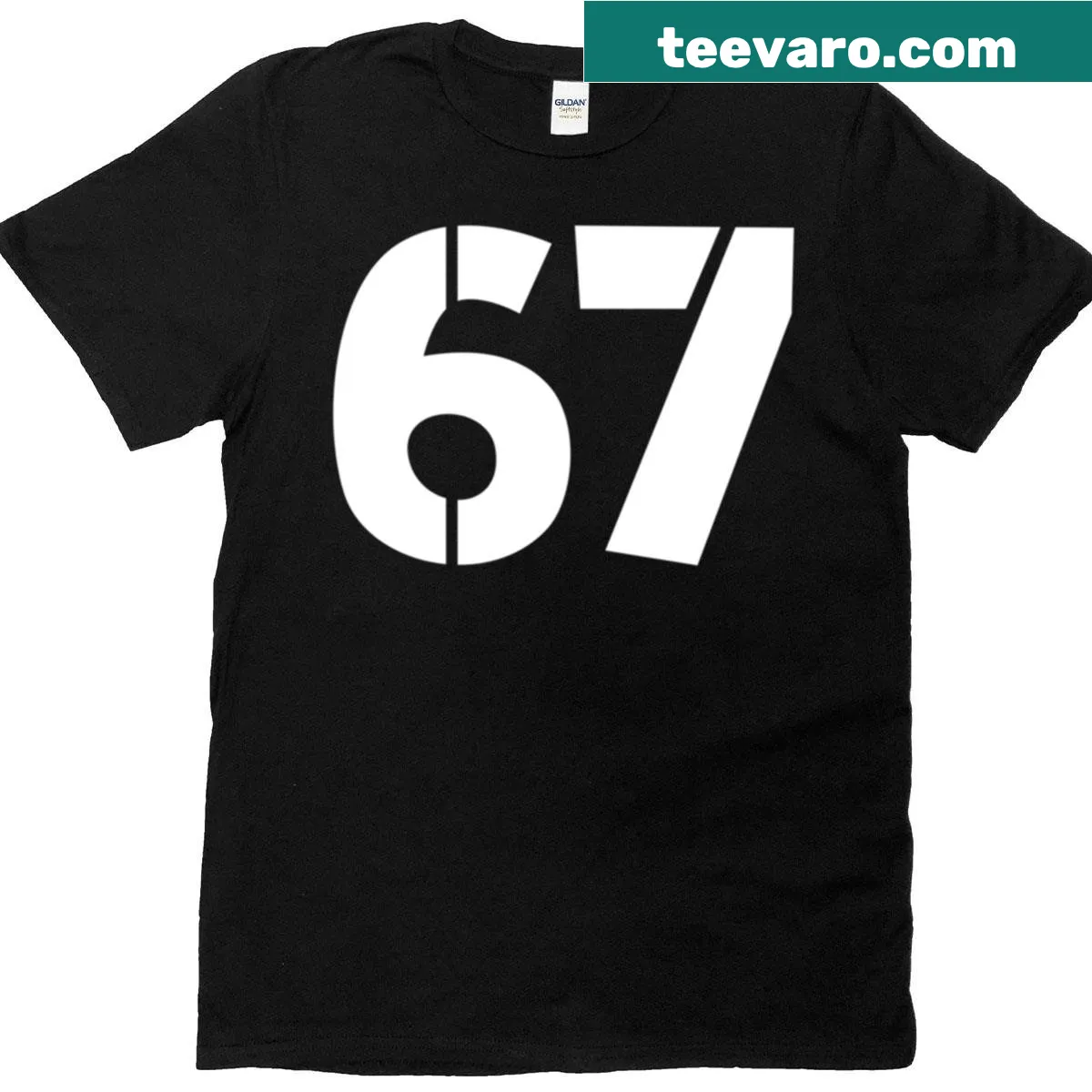 Playful number design featuring 6 and 7 on a casual t-shirt — on a men's t-shirt