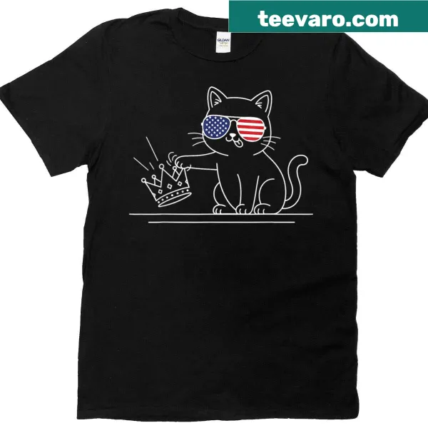 Humorous cat graphic T-shirt with crown text for cat lovers