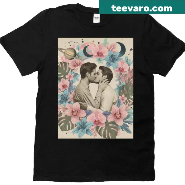 Art print t-shirt of a galaxy inside a man's body