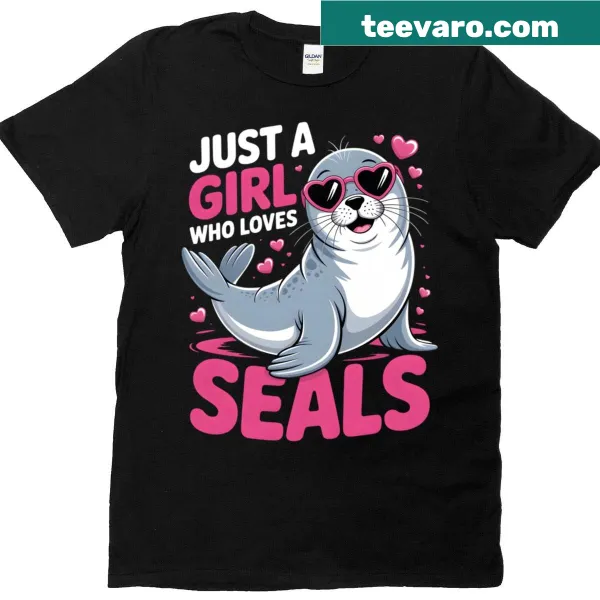 Cute seal graphic on a girls' T-shirt