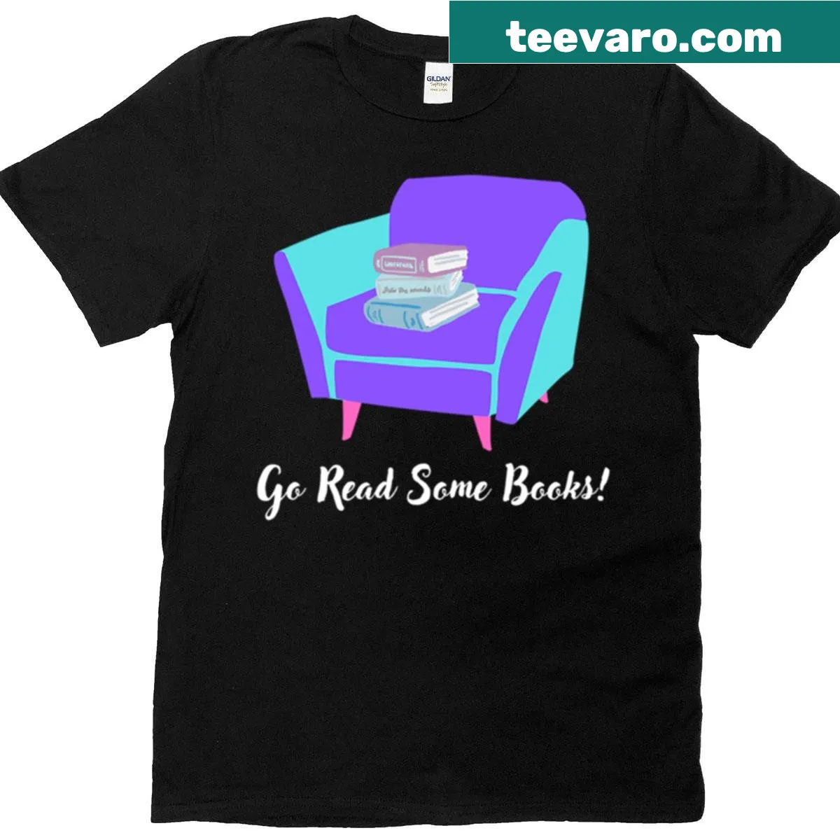 Inspirational Go Read Some Books graphic t-shirt — on a men's t-shirt