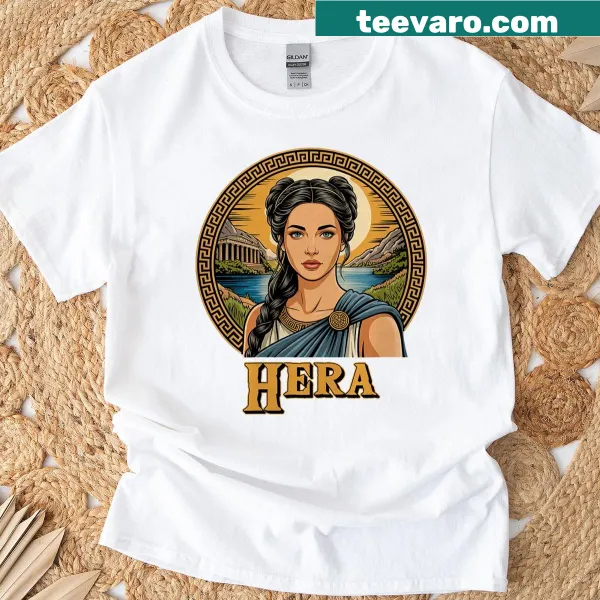 Retro design of Goddess Hera on t-shirt