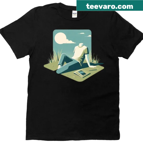 Illustrative T-shirt featuring green grass under sunlight