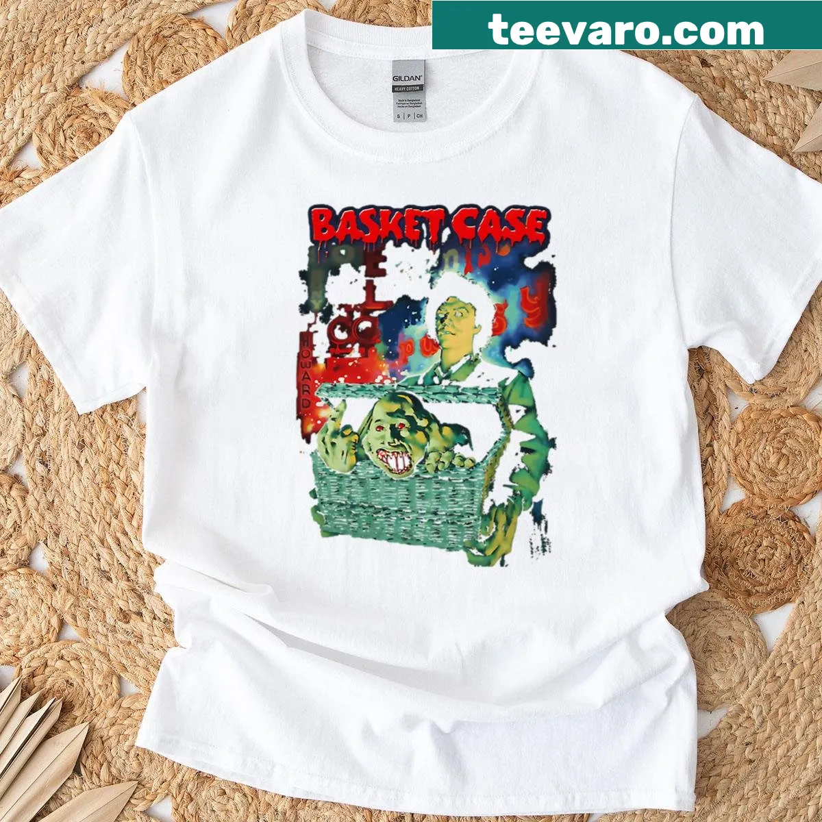 Cartoon Halloween comedy horror movie t-shirt — on a men's t-shirt