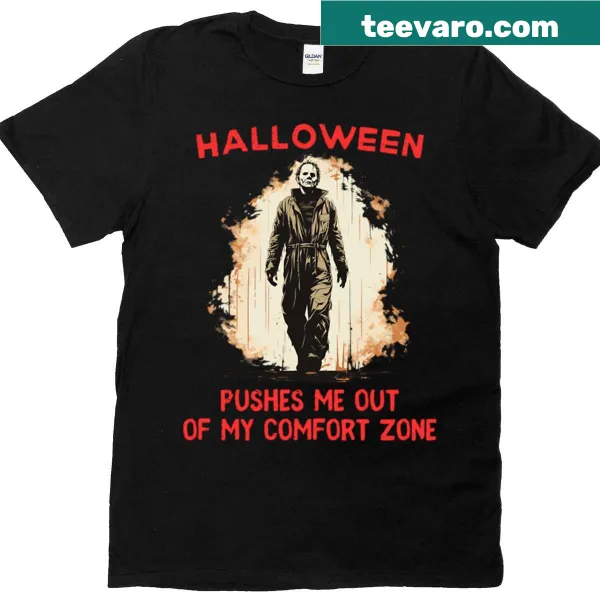 Playful Halloween T-shirt with illustration about comfort zones
