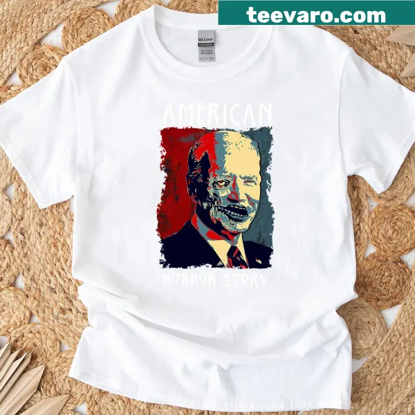 Patriotic Halloween t-shirt featuring American themes and Biden