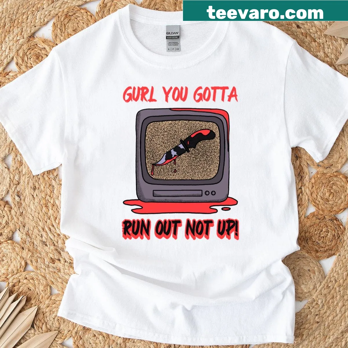 Halloween t-shirt featuring a humorous horror-themed text design — on a men's t-shirt