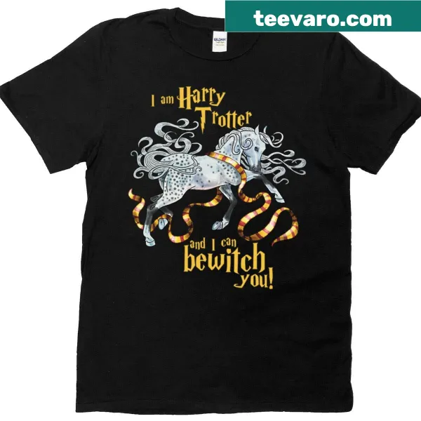 Whimsical Harry Trotter cartoon t-shirt design