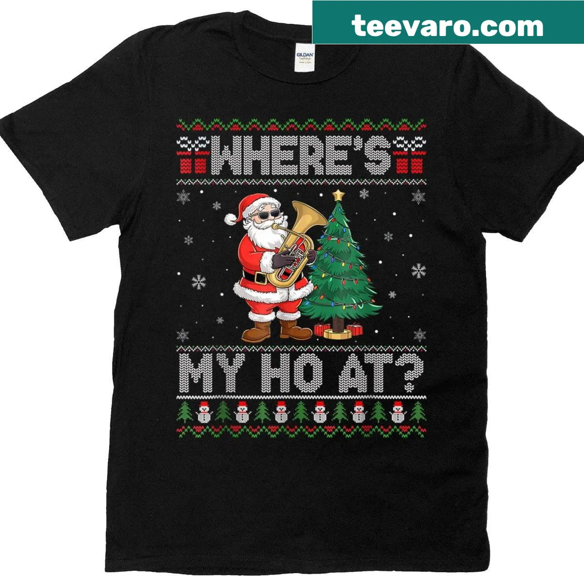 Funny Santa Claus t-shirt with humorous text and cartoon graphics — on a men's t-shirt