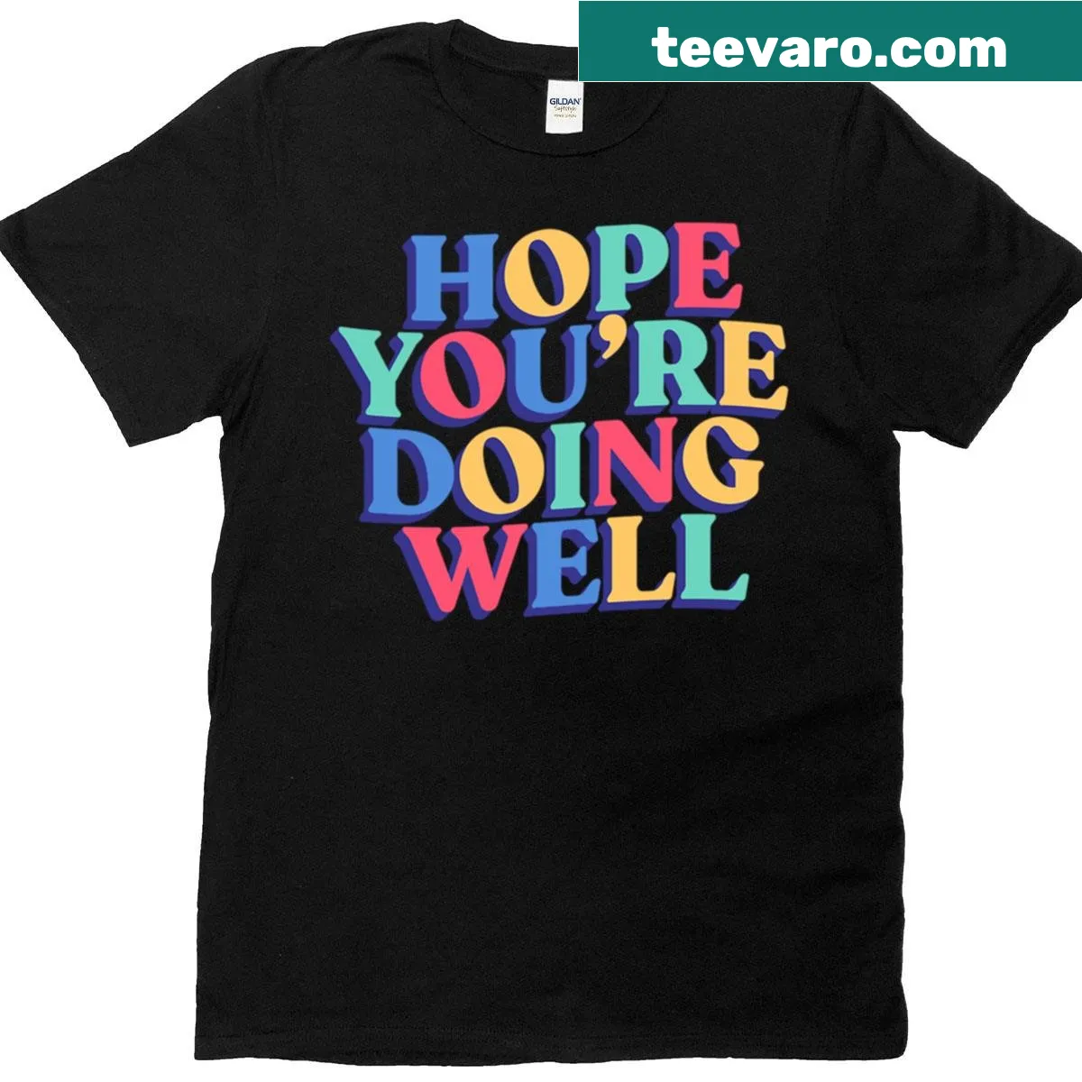 T-shirt featuring a warm message wishing well-being — on a men's t-shirt