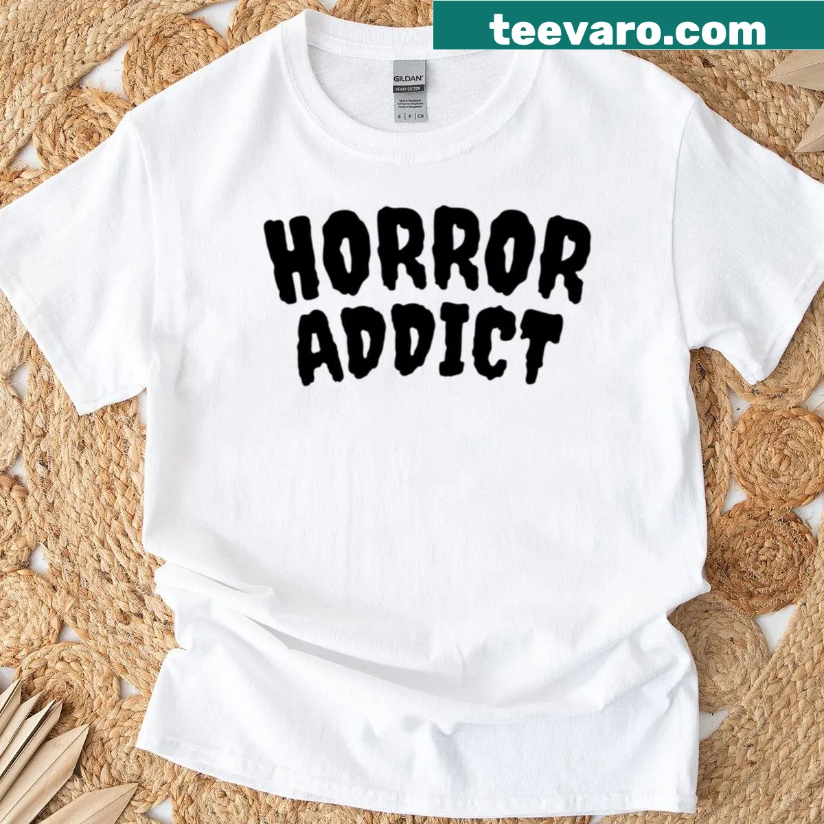 Oversized T-shirt for horror enthusiasts with bold graphics. — on a men's t-shirt
