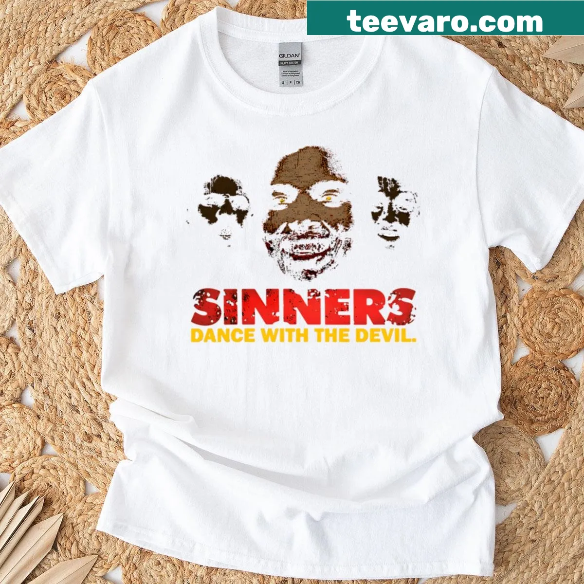 Vintage horror movie t-shirt celebrating Halloween films — on a men's t-shirt