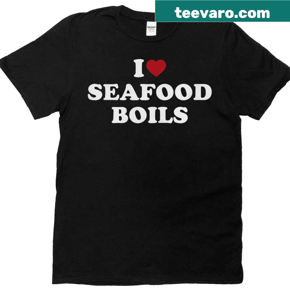 Funny t-shirt celebrating seafood boils with playful graphics — on a men's t-shirt