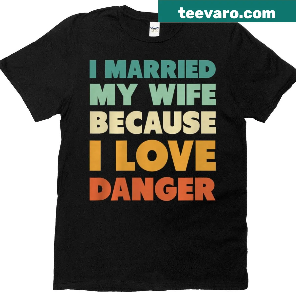 Edgy t-shirt with humorous marriage statement — on a men's t-shirt