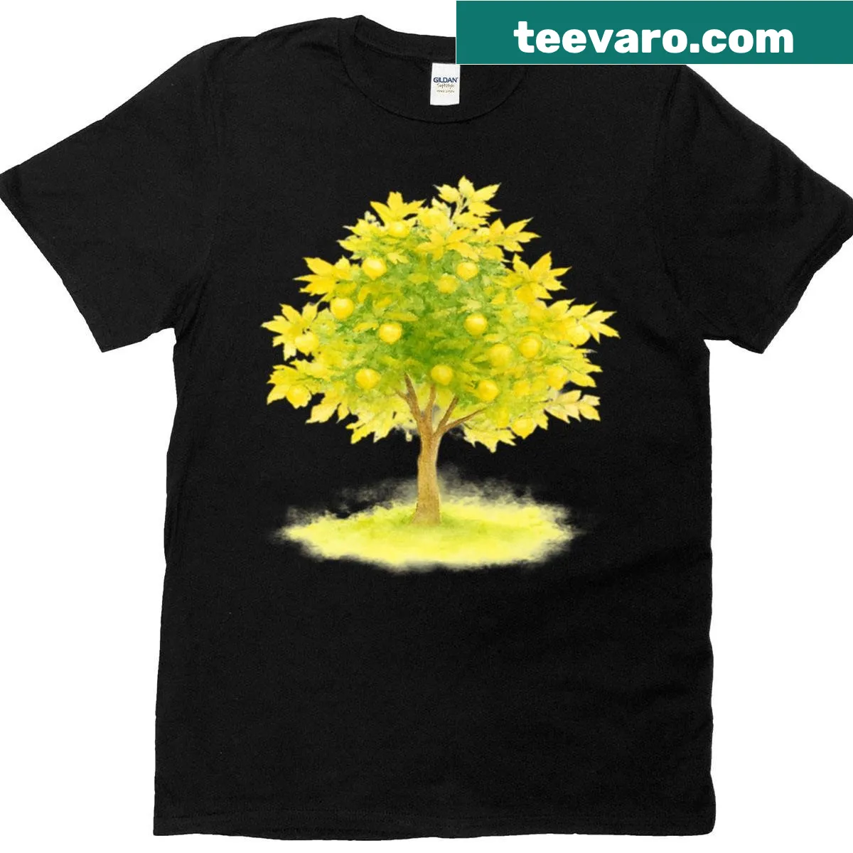 Charming t-shirt with an illustration of an illuminated lemon tree. — on a men's t-shirt