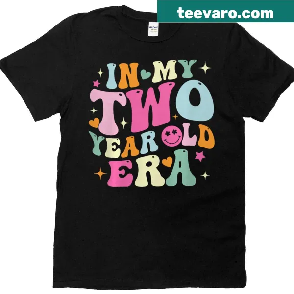 Retro birthday T-shirt for girls featuring 'In My Two Year Old Era'